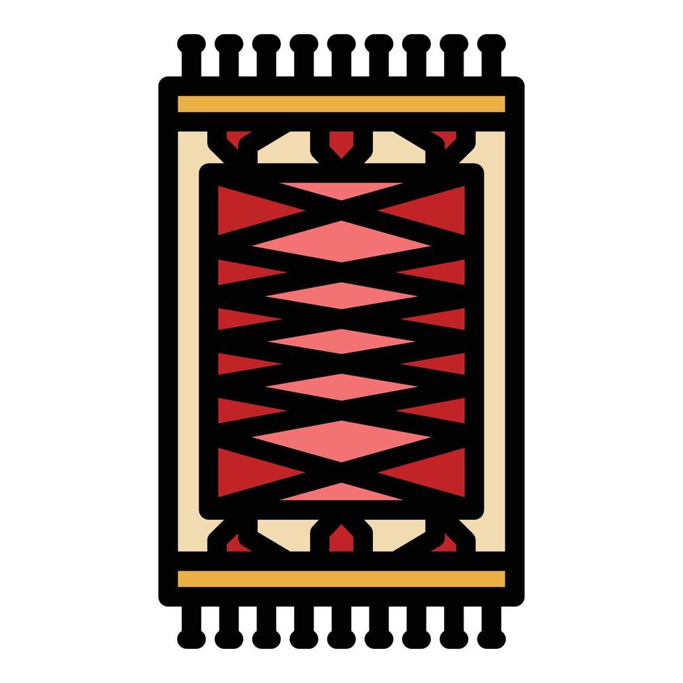 vector de contorno de color de icono de alfombra turca