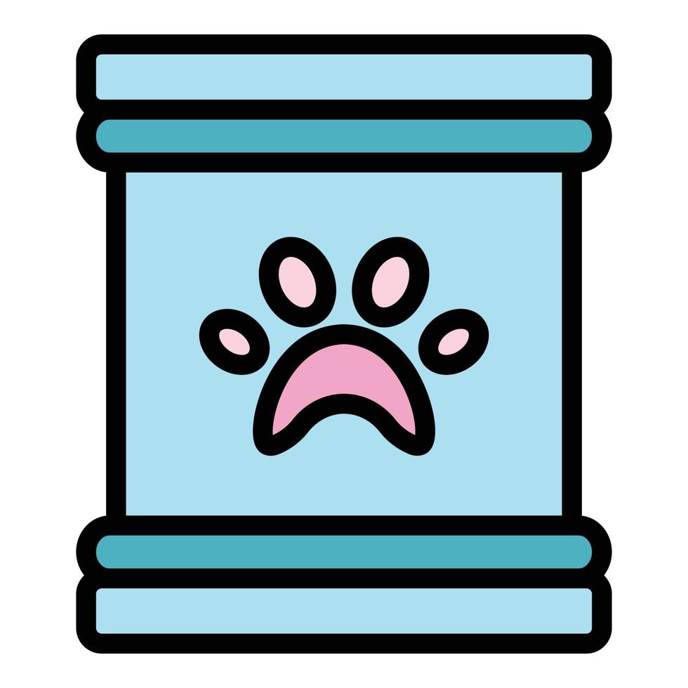 Paw food icon color outline vector