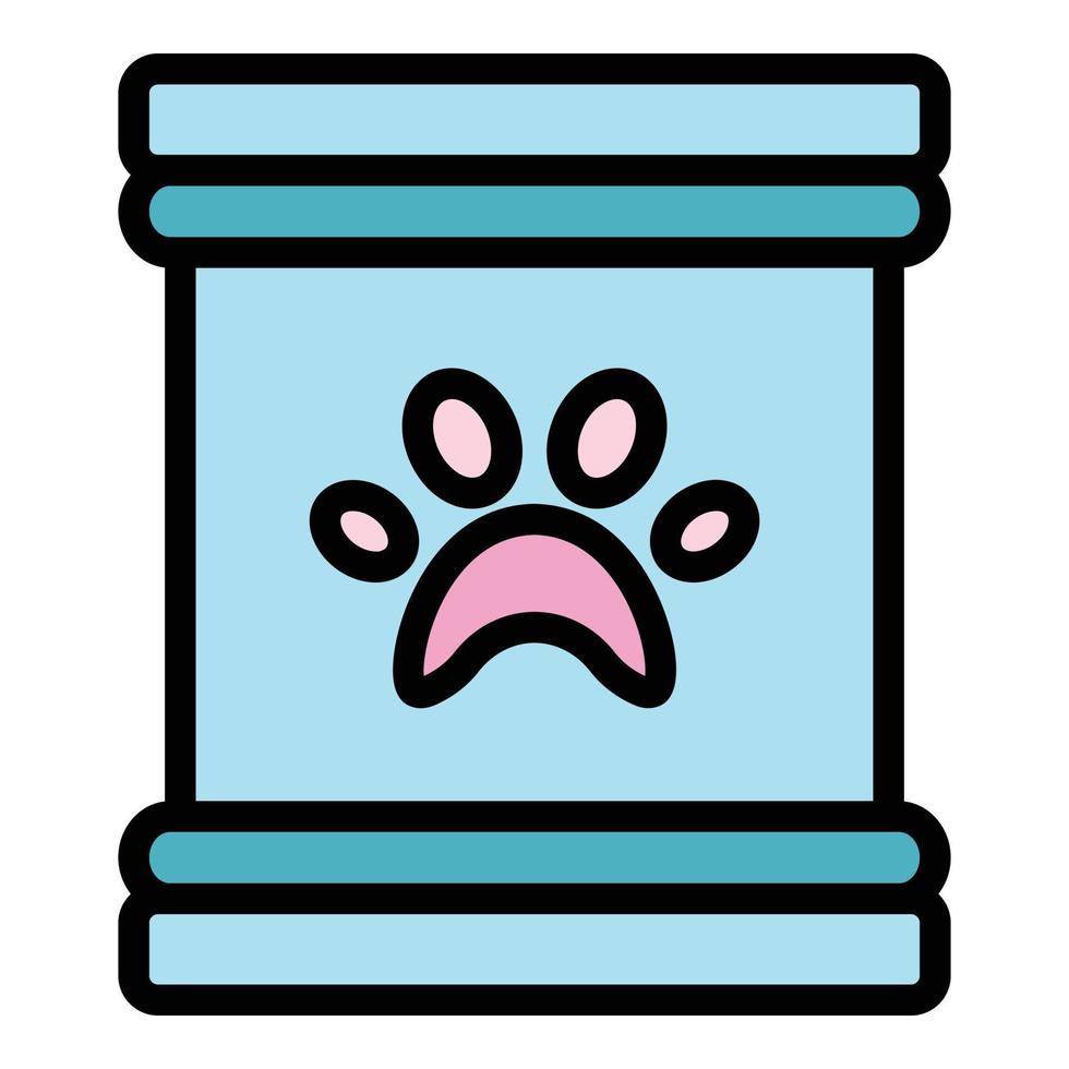 Paw food icon color outline vector