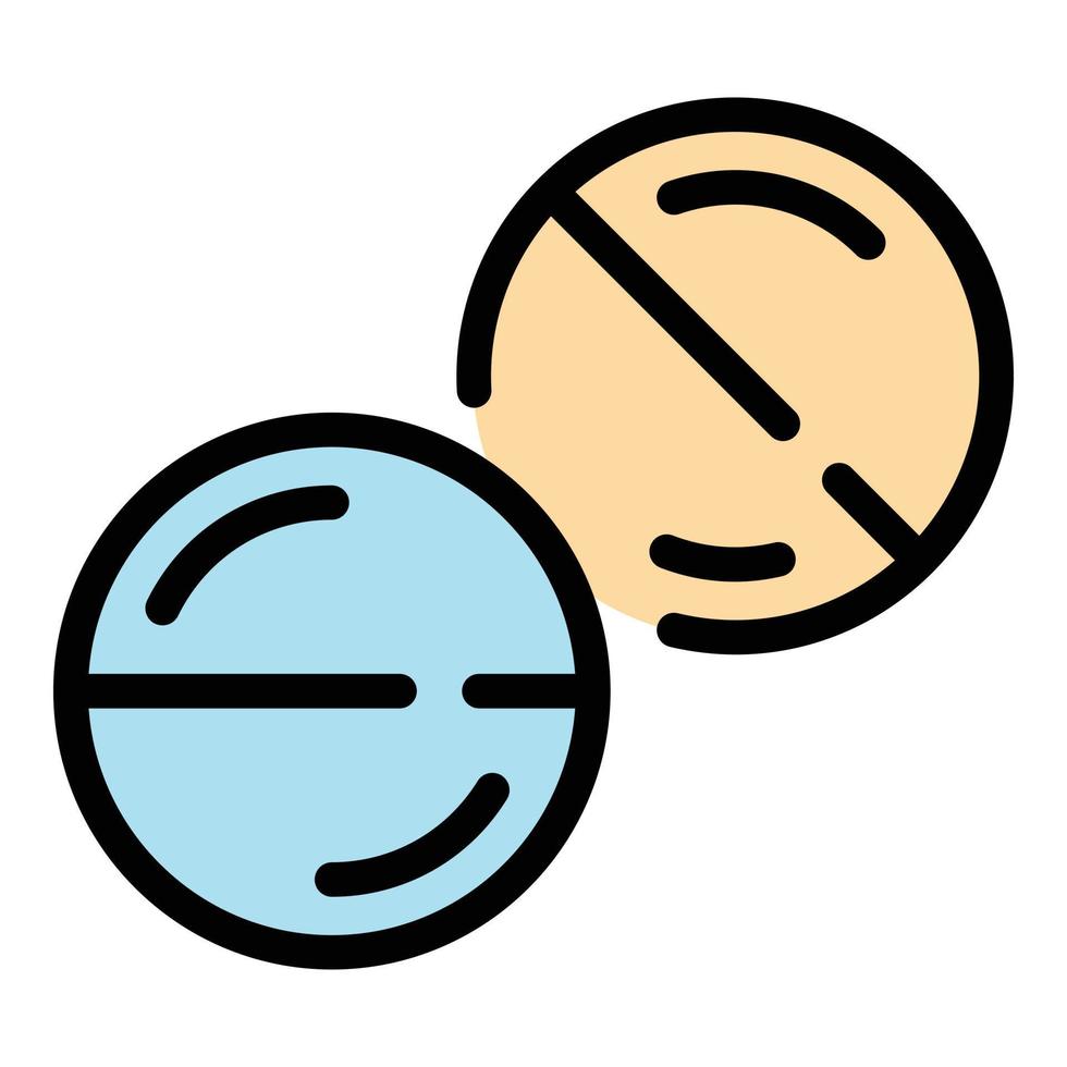 Pet pills icon color outline vector