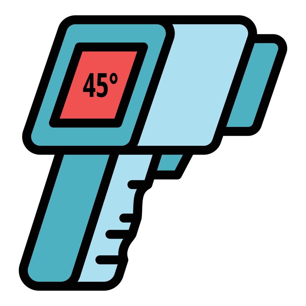 Gun thermometer icon color outline vector