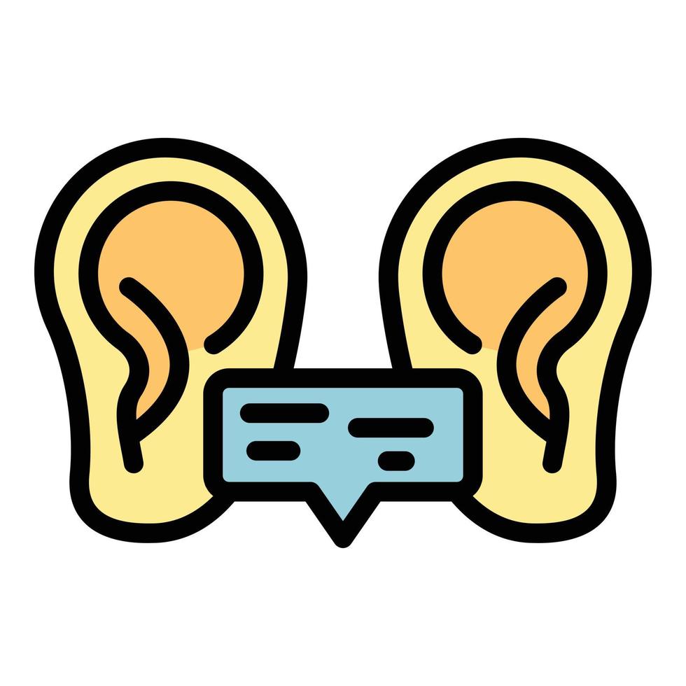 Ear discussion icon color outline vector