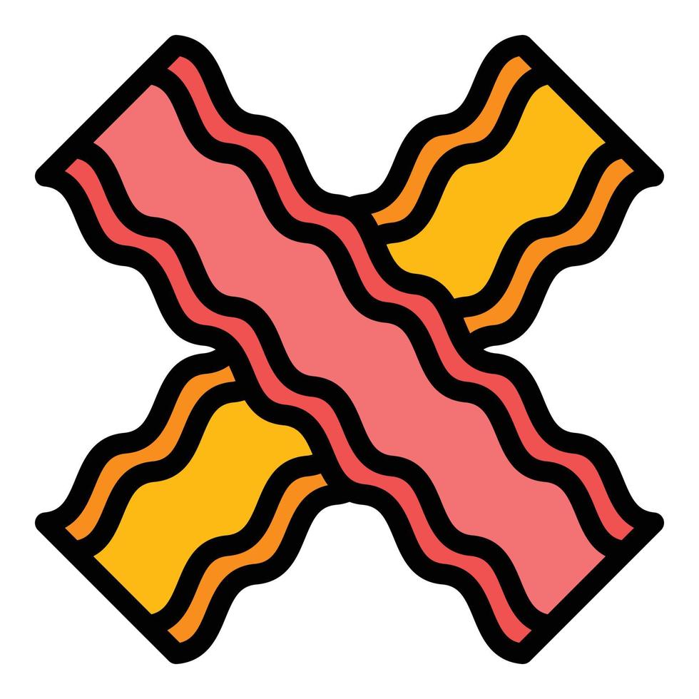 Bacon beef icon color outline vector