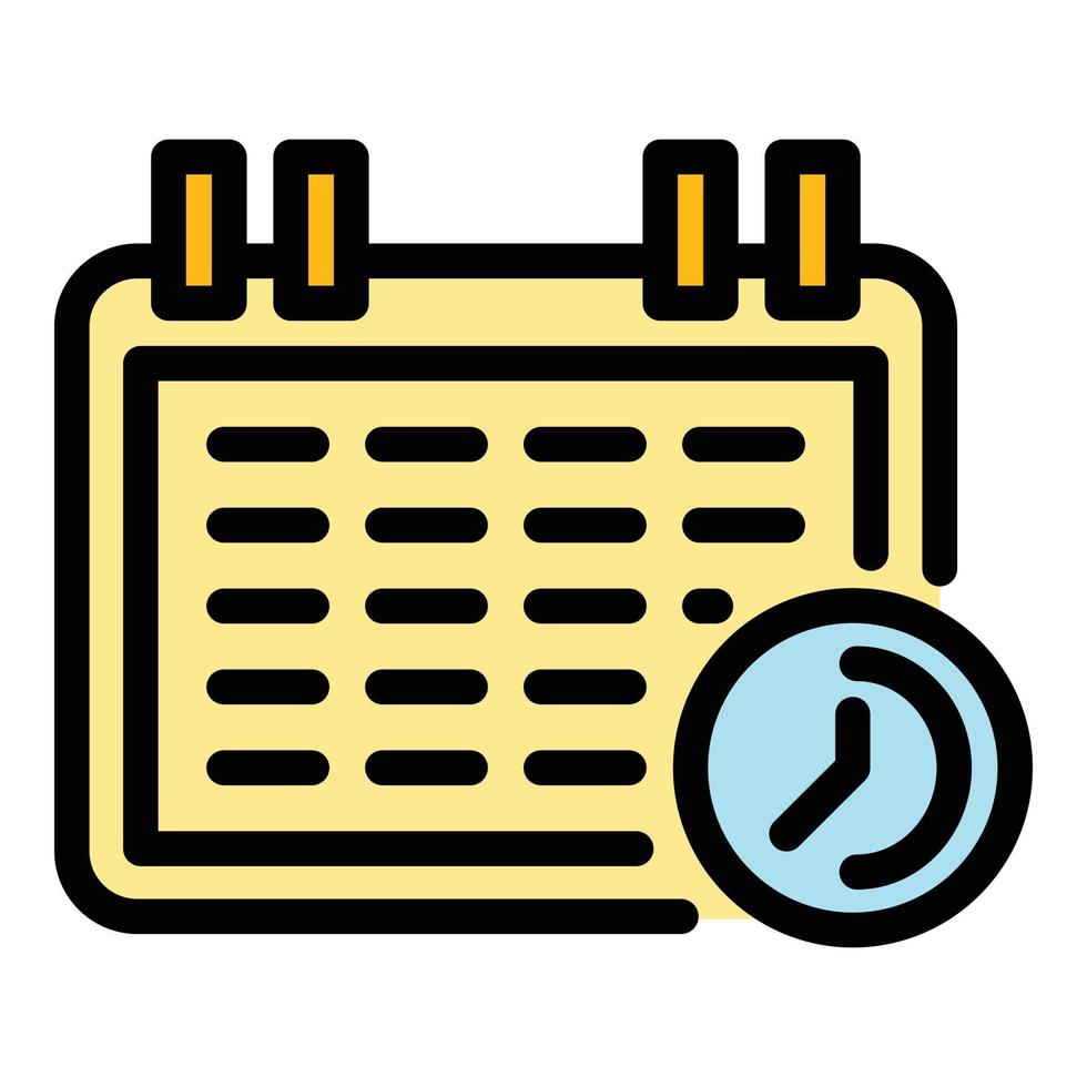 Calendar sheet icon color outline vector