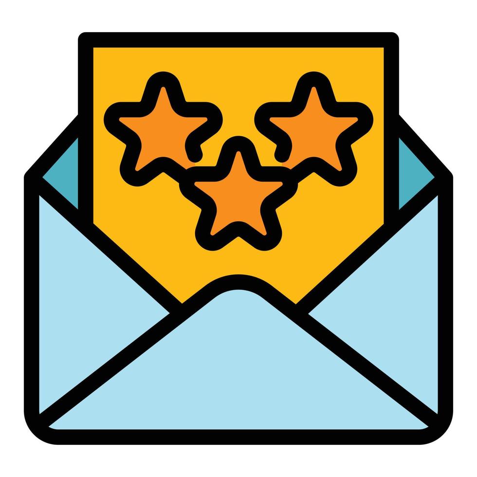 Rating mail icon color outline vector