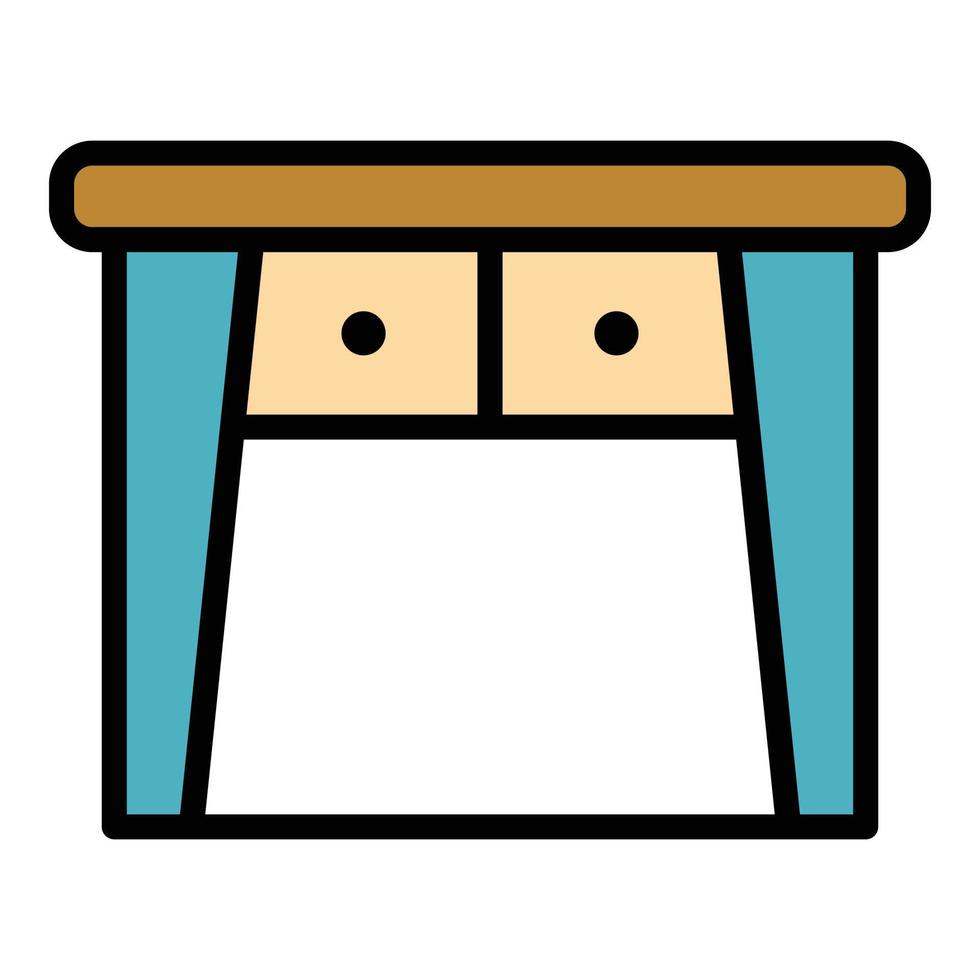 Old table icon color outline vector