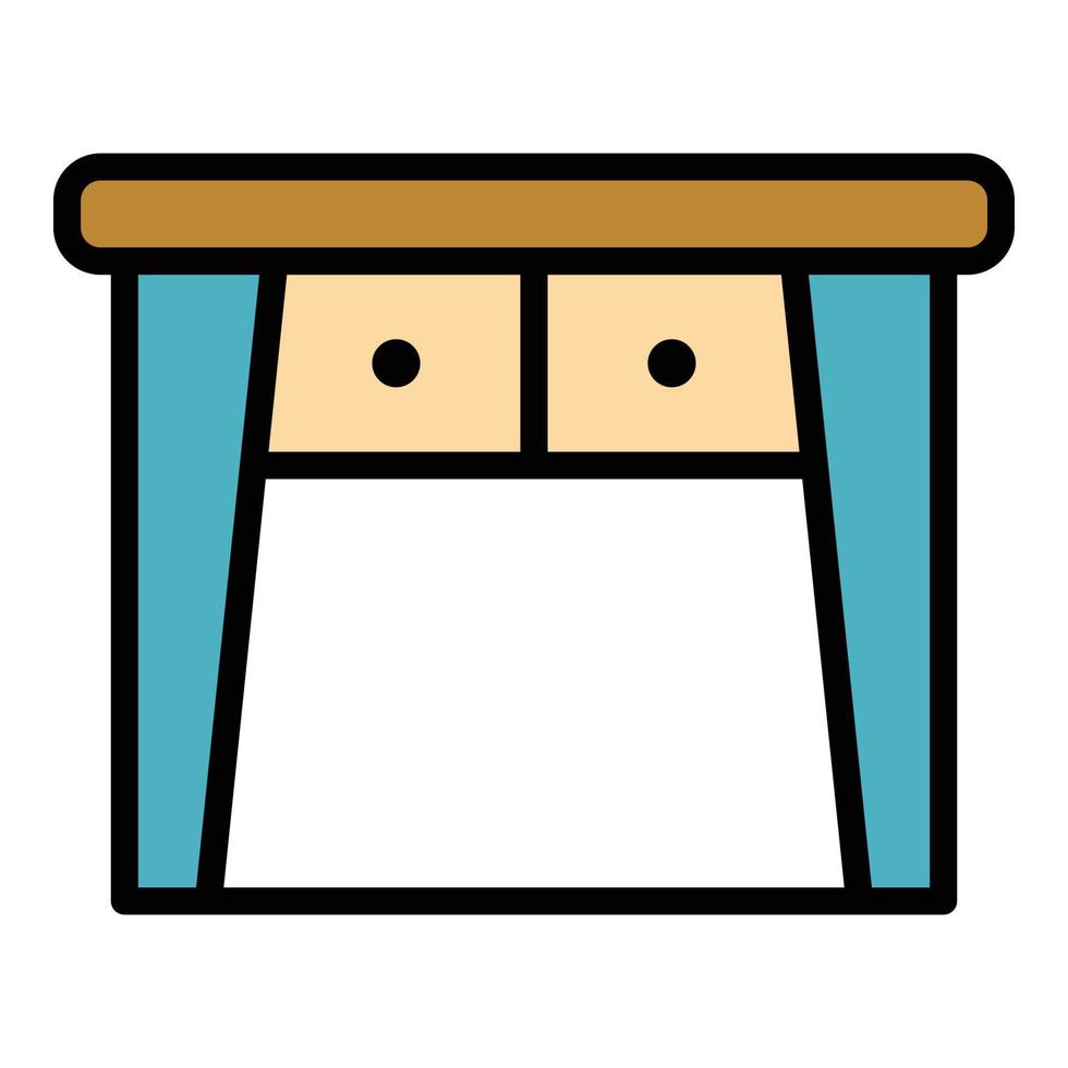 Old table icon color outline vector