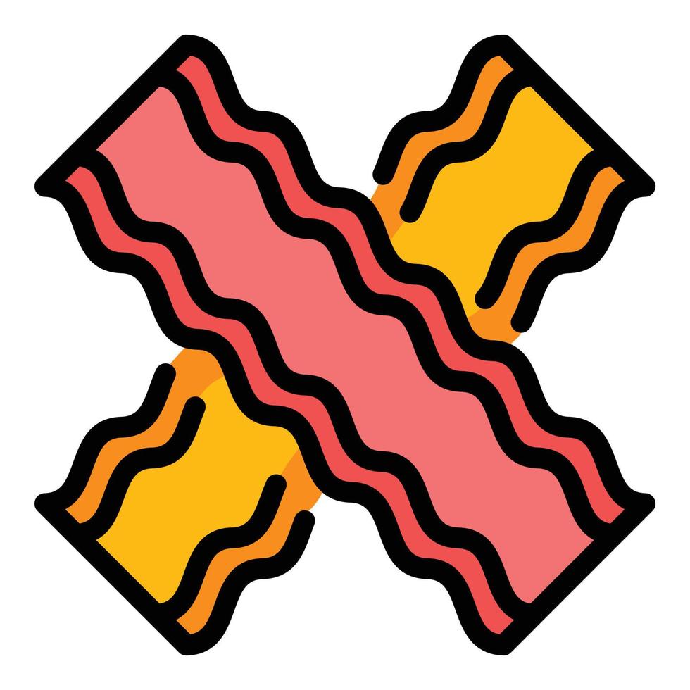 Bacon brisket icon color outline vector