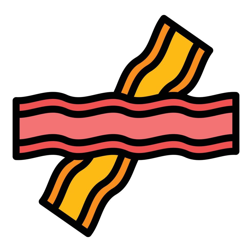 Bacon slice icon color outline vector