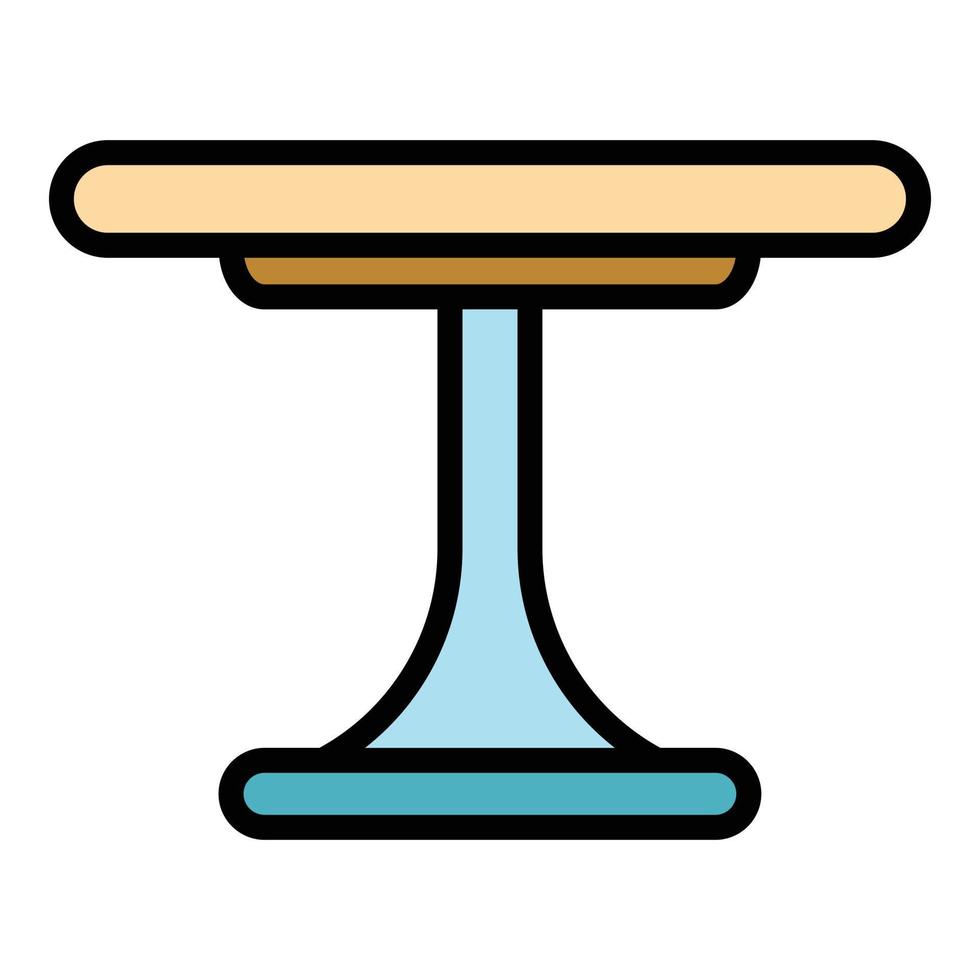 Round bar table icon color outline vector