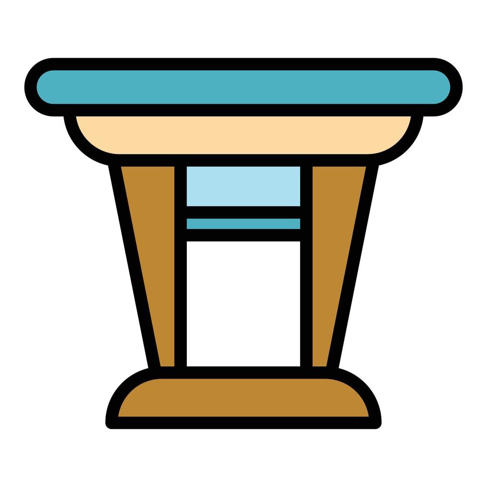 Table icon color outline vector