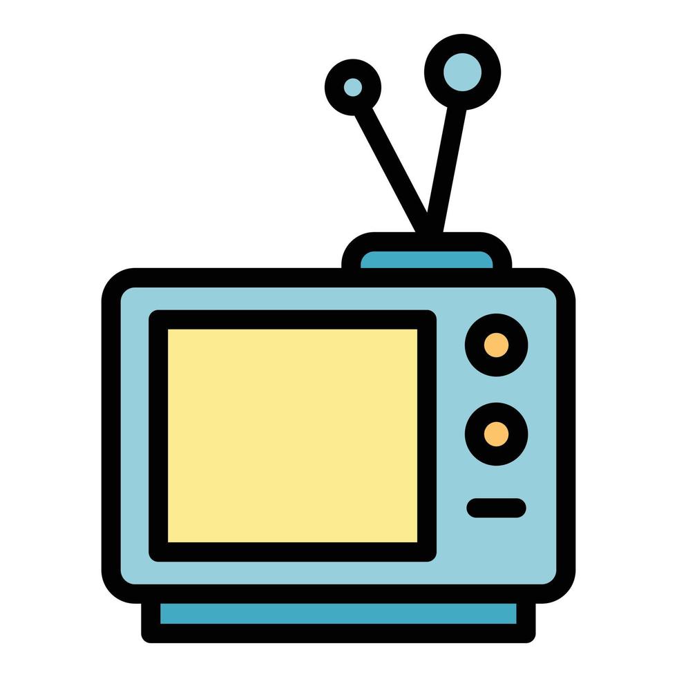 Television device icon color outline vector