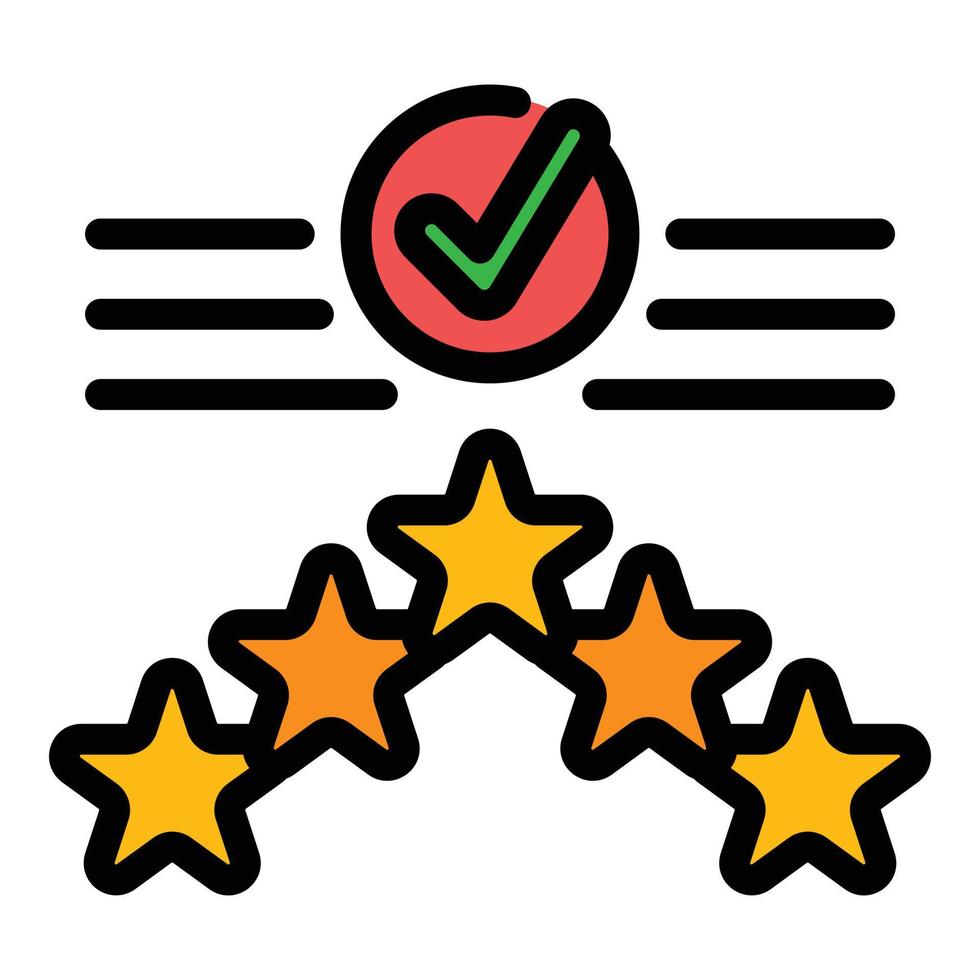 Rating credibility icon color outline vector