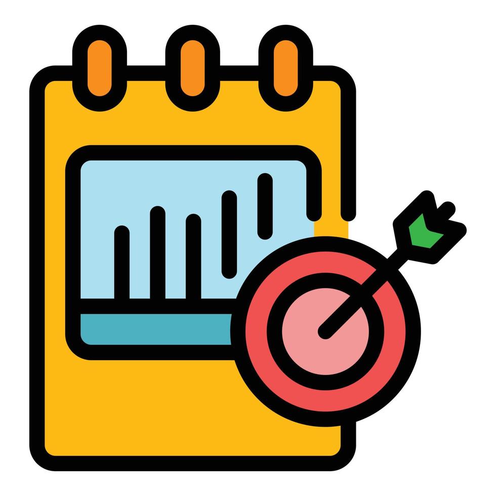 Calendar target credibility icon color outline vector