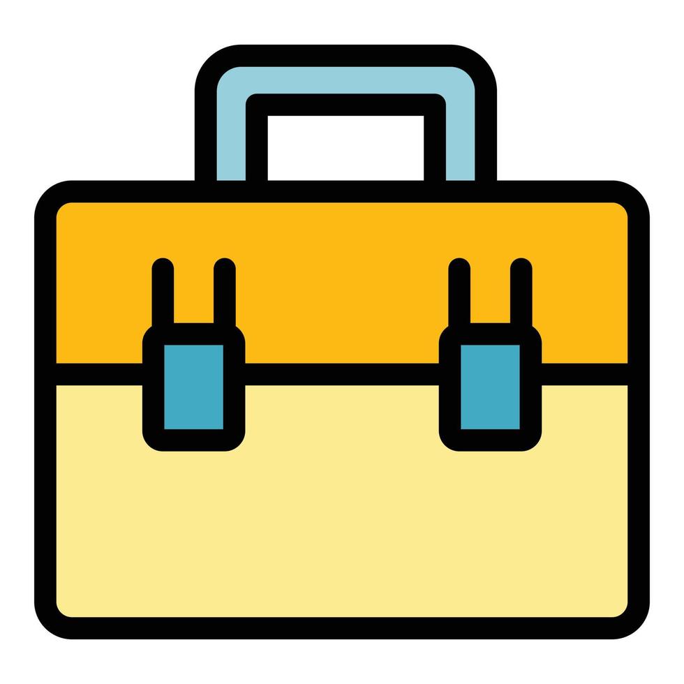 New briefcase icon color outline vector