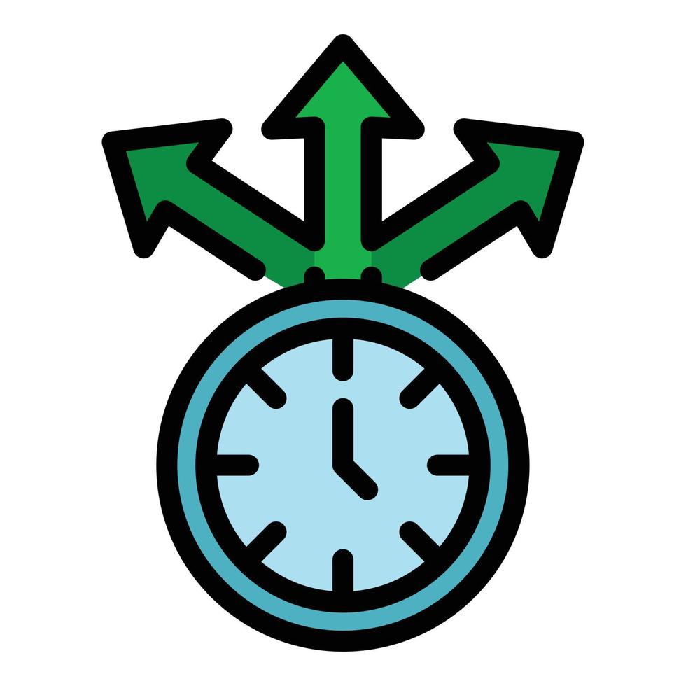 vector de contorno de color de icono de búsqueda de trabajo de tiempo