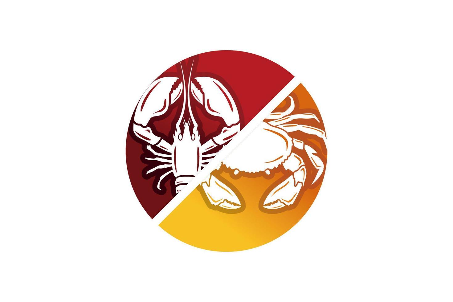 Lobster and crab icon symbol logo design, lobster or seafood restaurant logo vector illustration