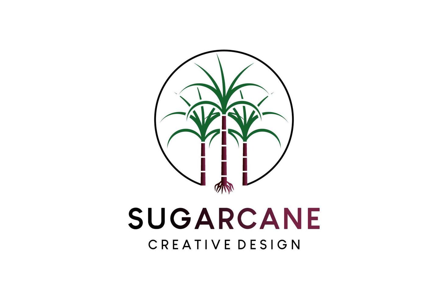 Sugarcane tree vector illustration logo design
