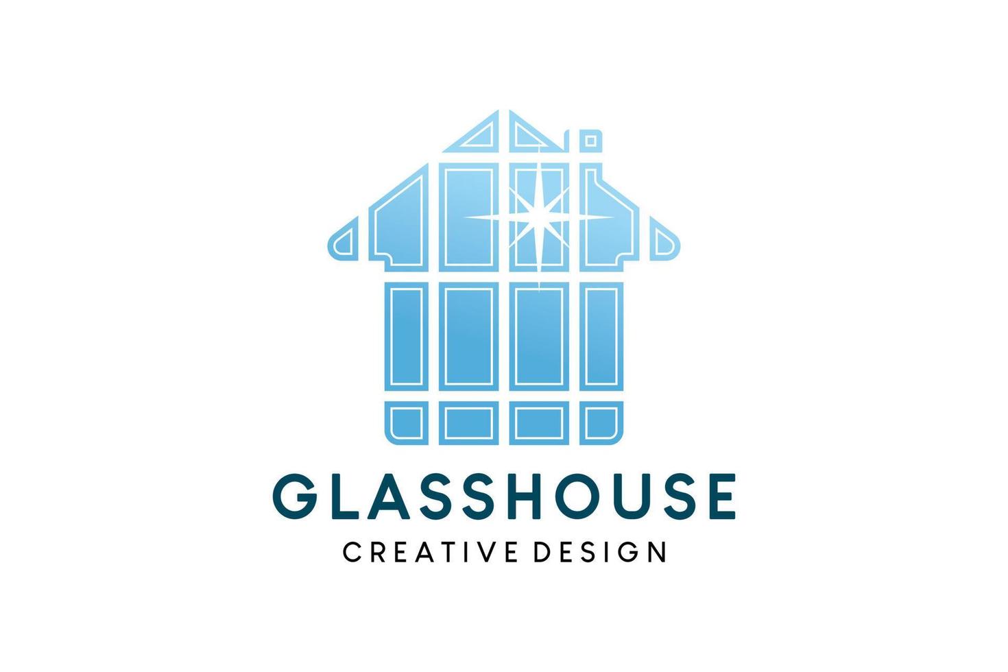 Greenhouse icon logo design, transparent house vector illustration