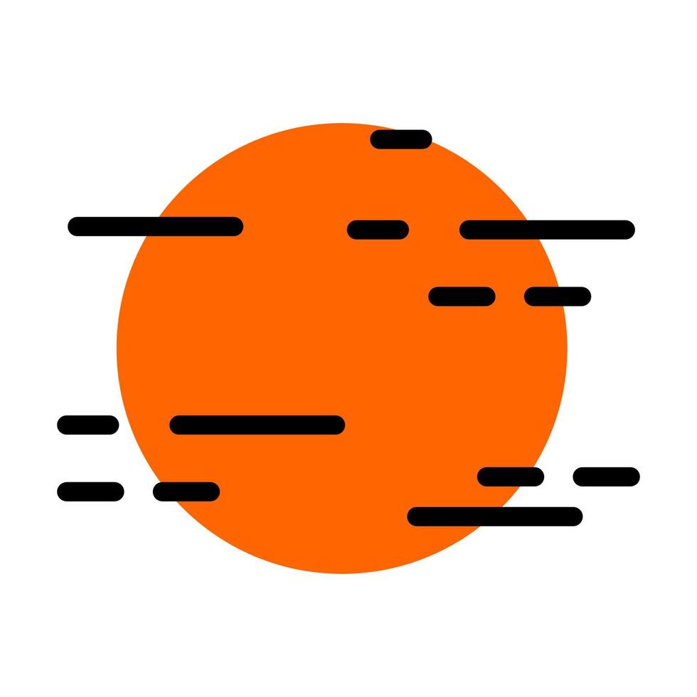 diseño de vector de sol con decoración de nube de contorno