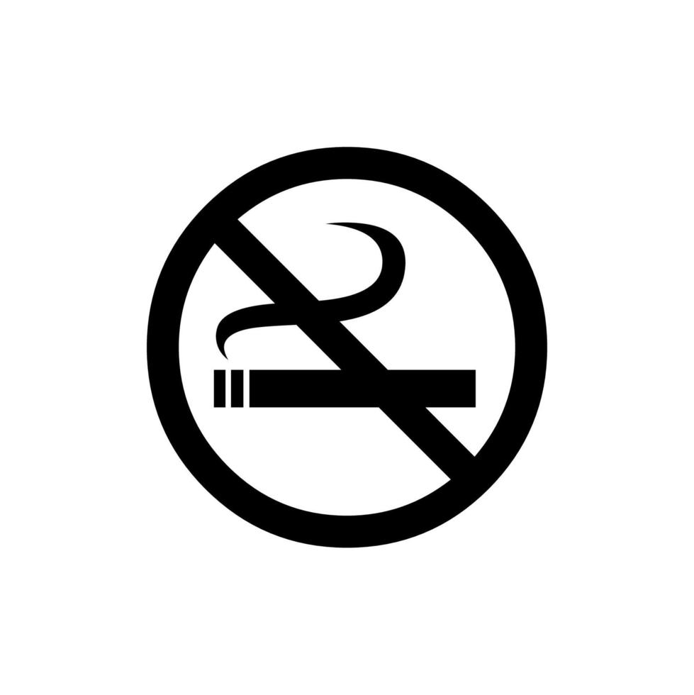 diseño de vector de icono de no fumar
