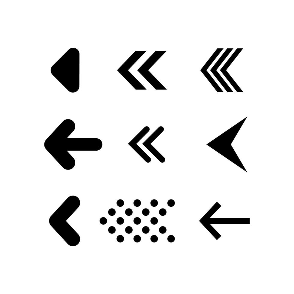Arrow logo vector design with various shapes of direction sign