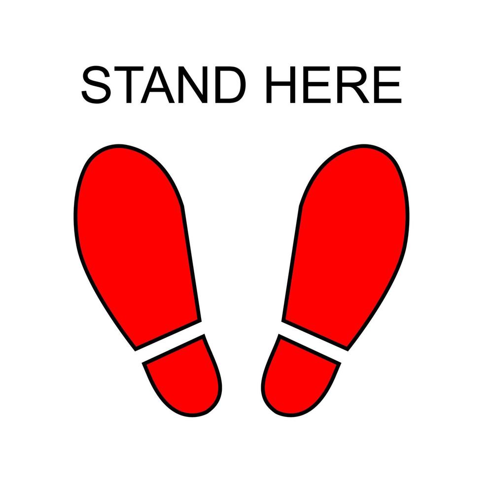 Footprint icon vector design for standing here