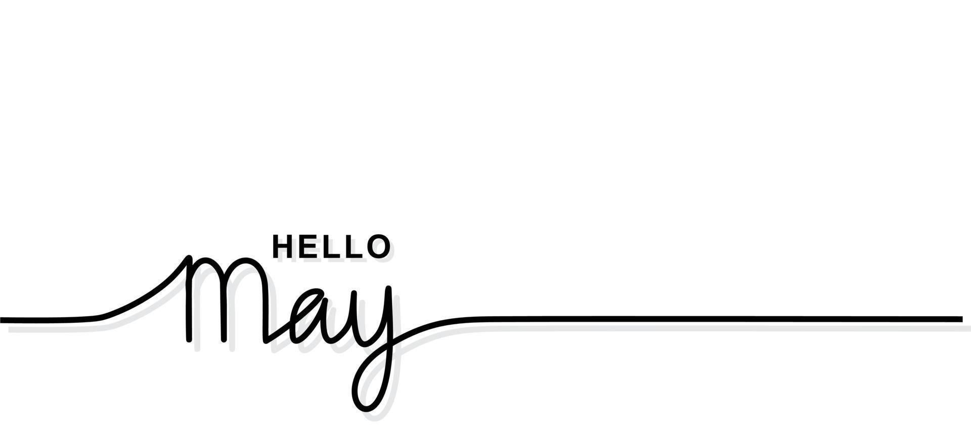 White background vector design with hello may inscription