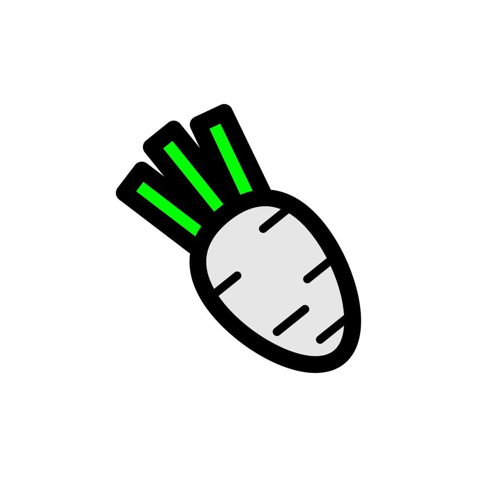 Radish vector design in cartoon style