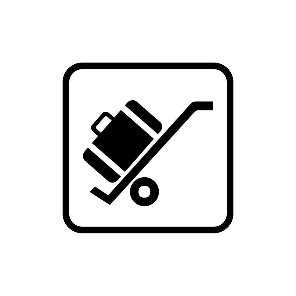 Suitcase icon vector design with trolley