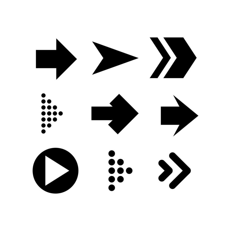 Arrow vector design with various shapes of direction signs