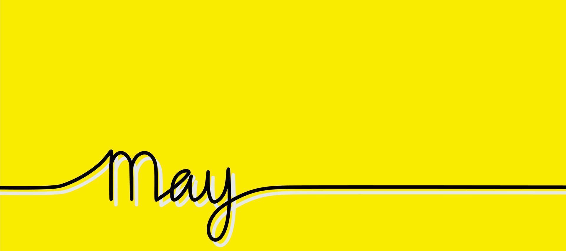 diseño de vector de fondo amarillo con letras de mayo