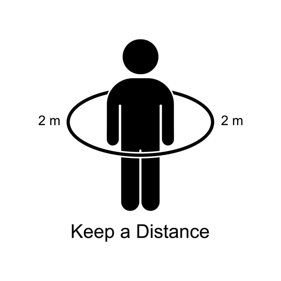 Always keep your distance icon vector design