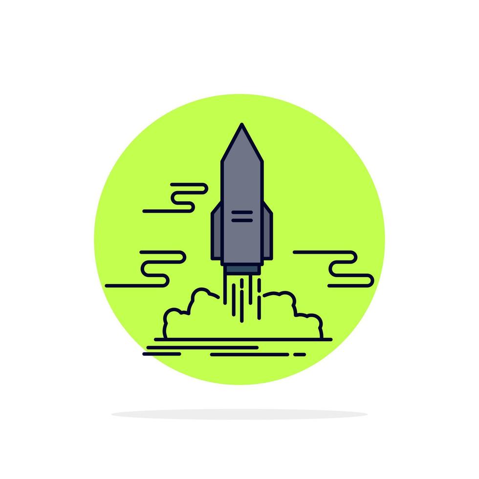 launch Publish App shuttle space Flat Color Icon Vector