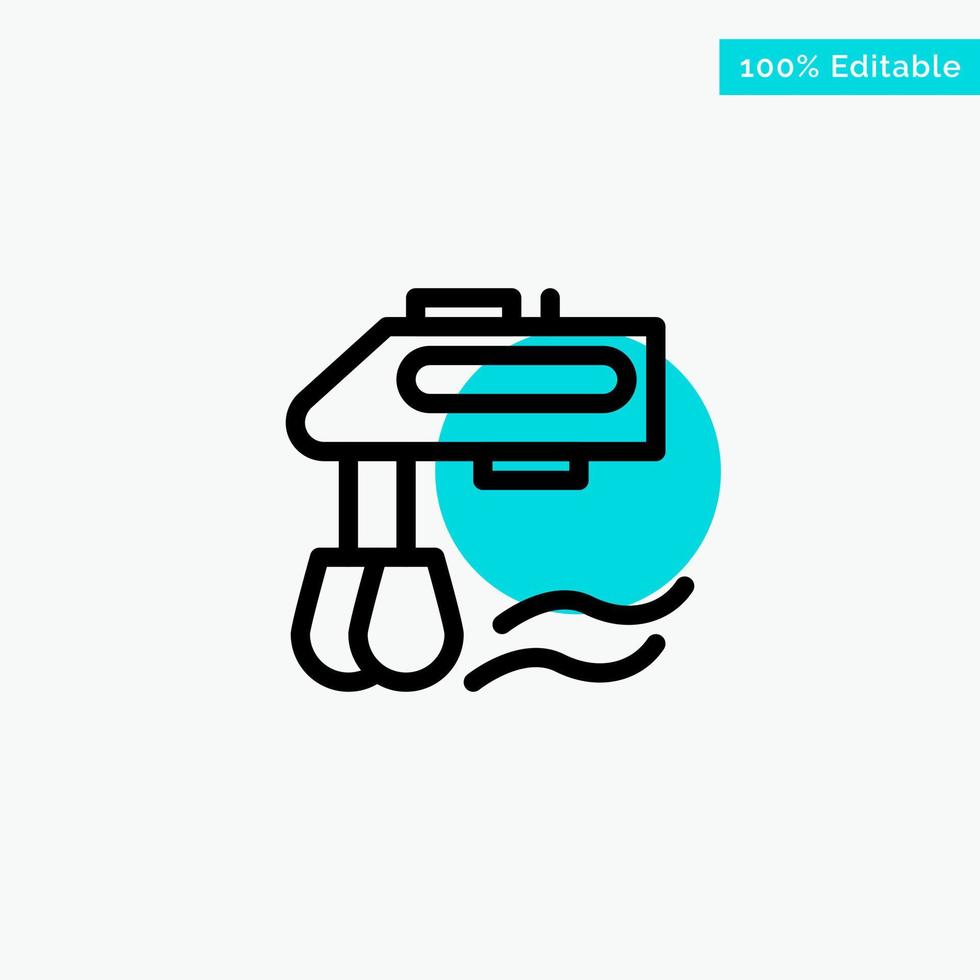 Mixer Kitchen Manual Blender turquoise highlight circle point Vector icon