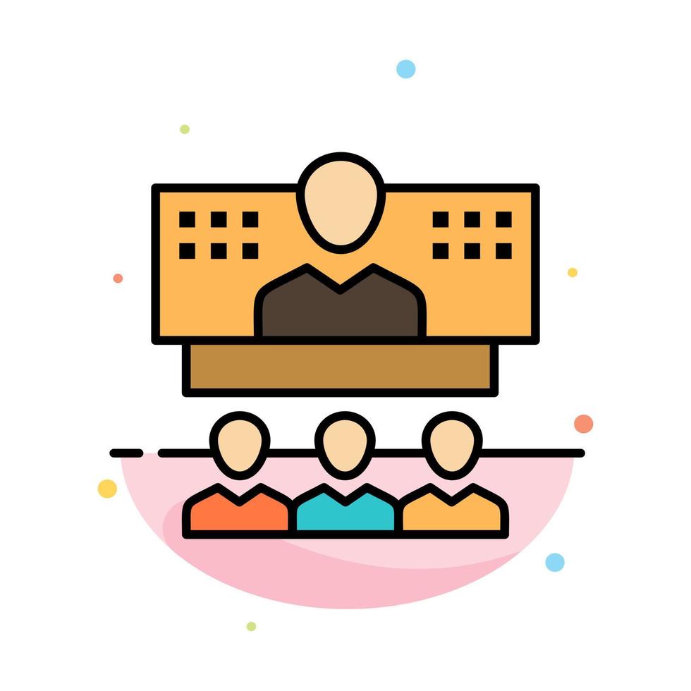 Conference Business Call Connection Internet Online Abstract Flat Color Icon Template vector