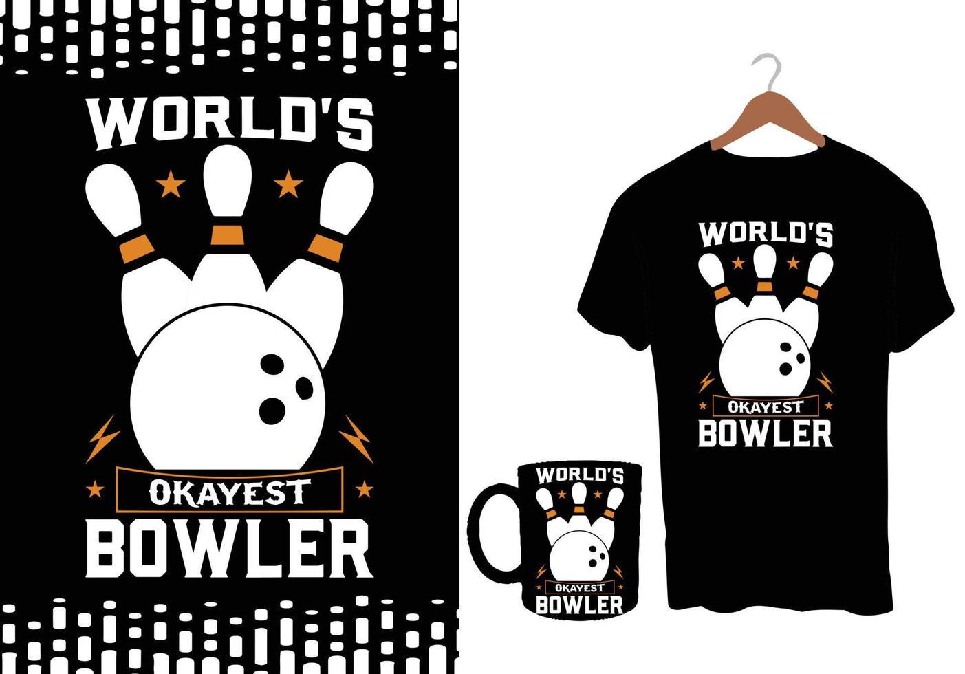 Bowling ball tshirt design vector