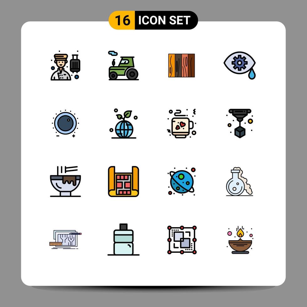 16 User Interface Flat Color Filled Line Pack of modern Signs and Symbols of laser correction truck texture design Editable Creative Vector Design Elements