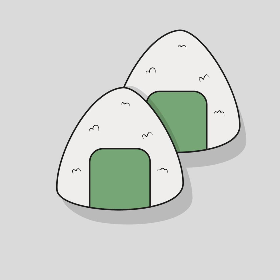 Set of onigiri icons for business. Asian Japanese food illustration vector