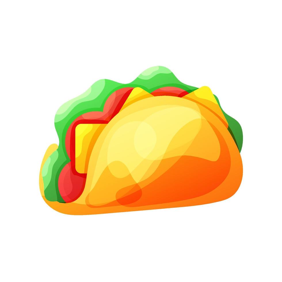 taco vegano con verduras, queso y tortilla. comida tradicional mexicana. ilustración vectorial vector