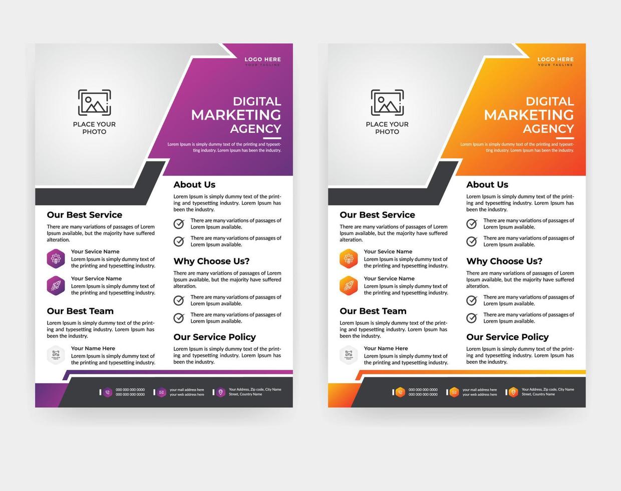 Modern creative flyer cover template in A4 size vector