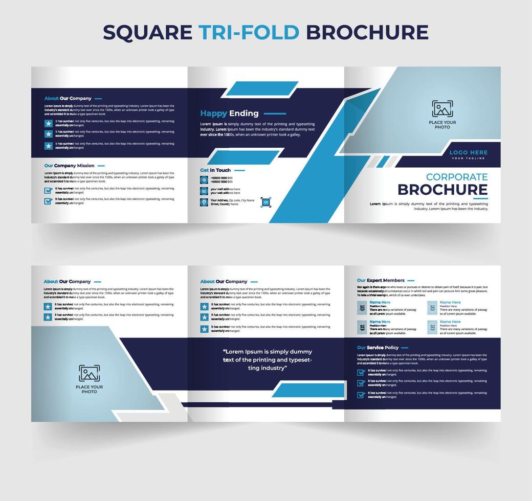 Modern creative square brochure template design with modern shape vector