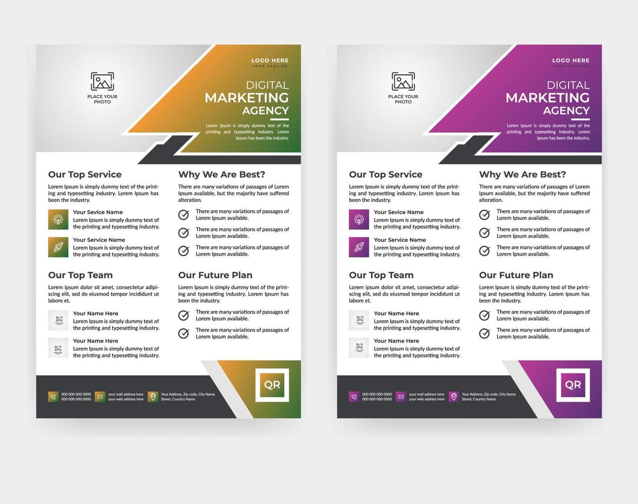 Corporate modern professional flyer template design in A4 size vector