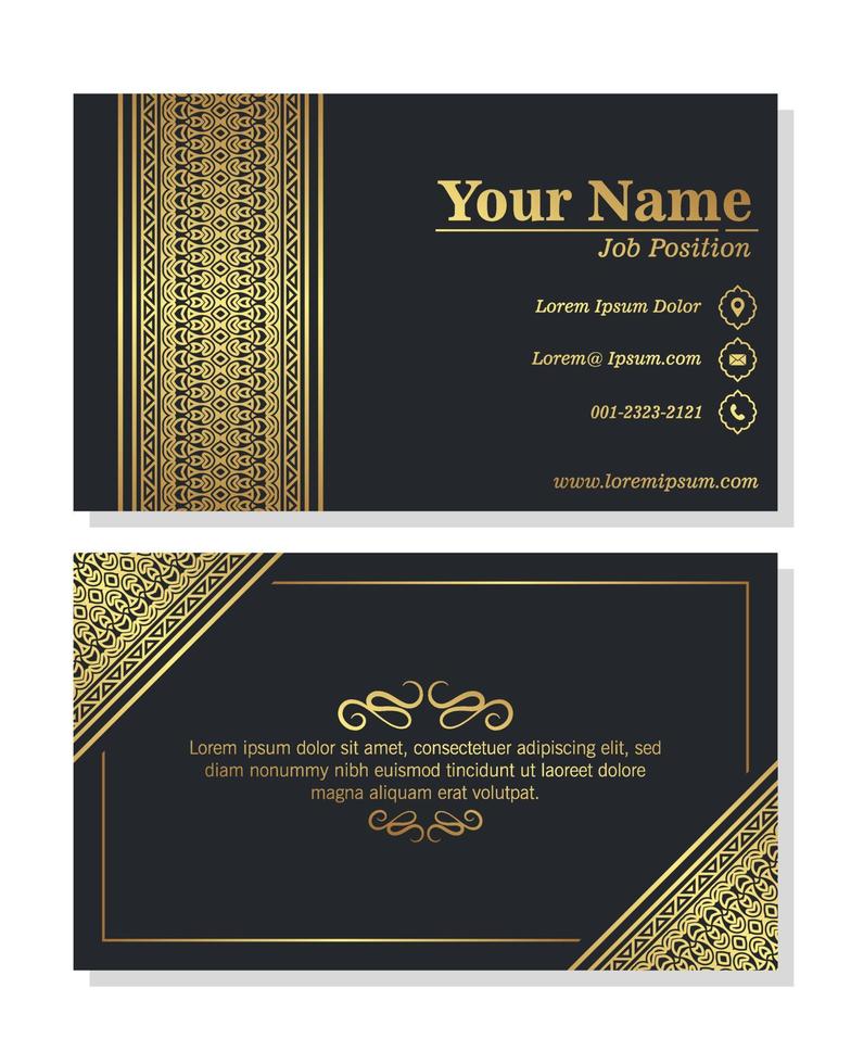 Luxury business card template with Ornaments design vector