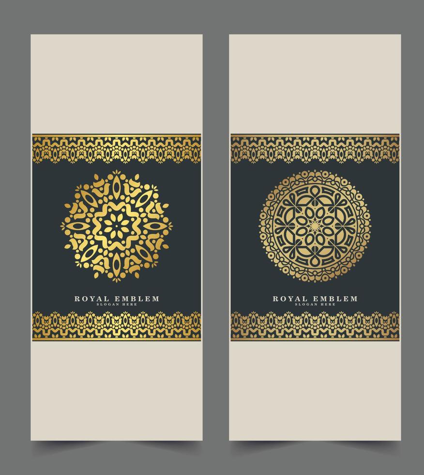 Luxury gold ornament pattern greeting card vector