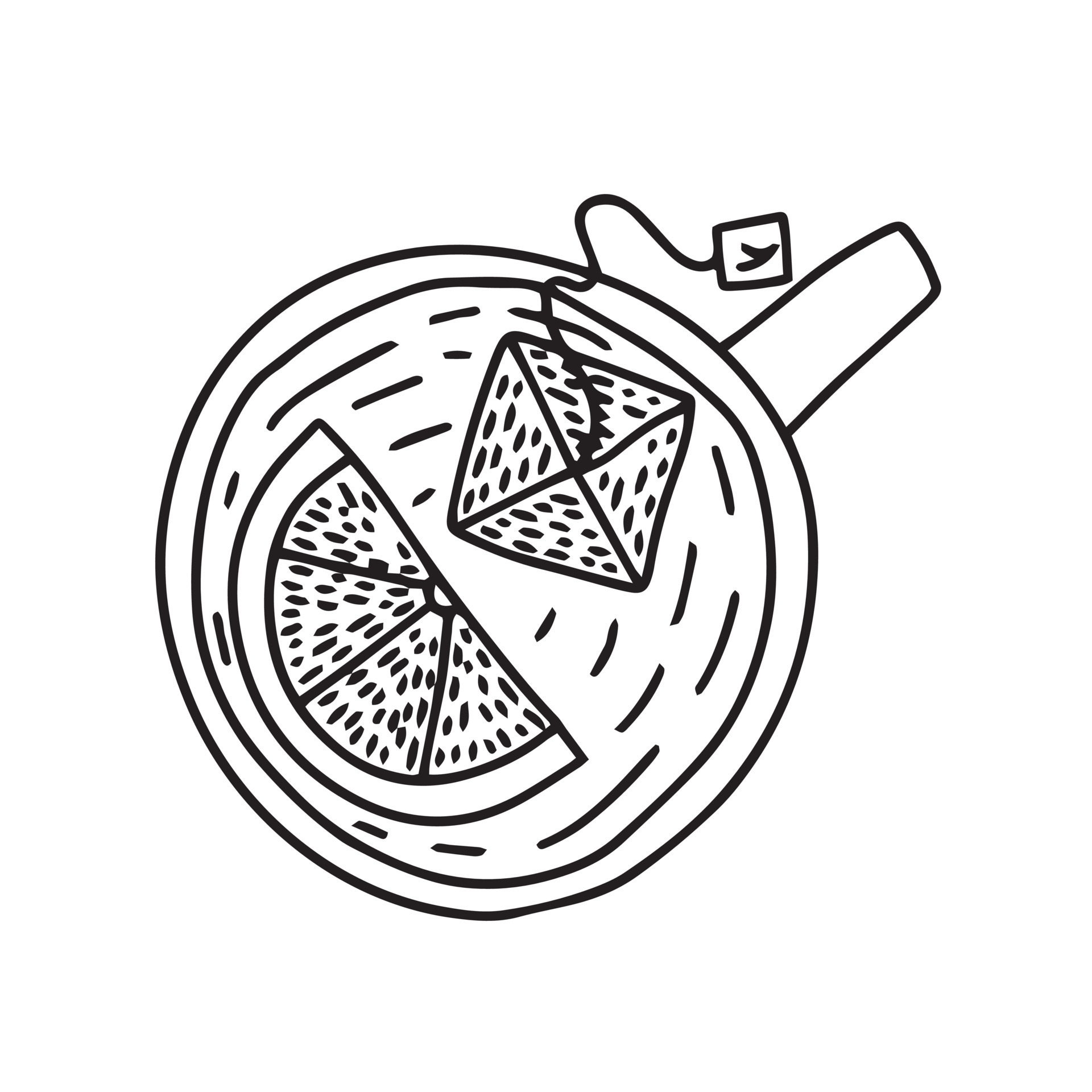 Vector doodle tea cup with lemon and teabag top view isolated. Hand