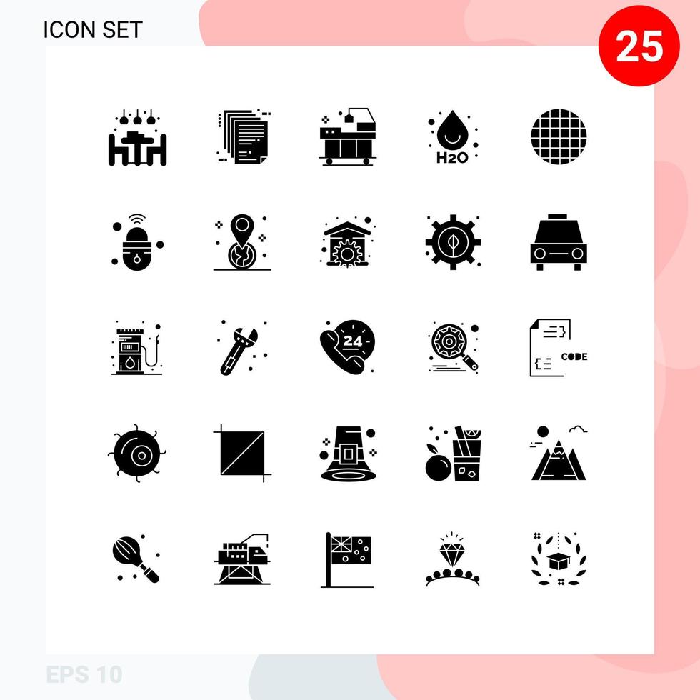 Stock Vector Icon Pack of 25 Line Signs and Symbols for viennese water paper ho treatment Editable Vector Design Elements