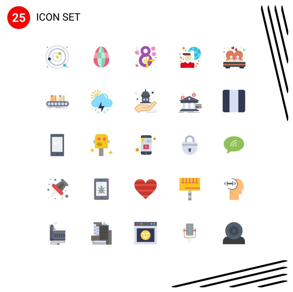 25 Thematic Vector Flat Colors and Editable Symbols of couple network eight laptop internet Editable Vector Design Elements