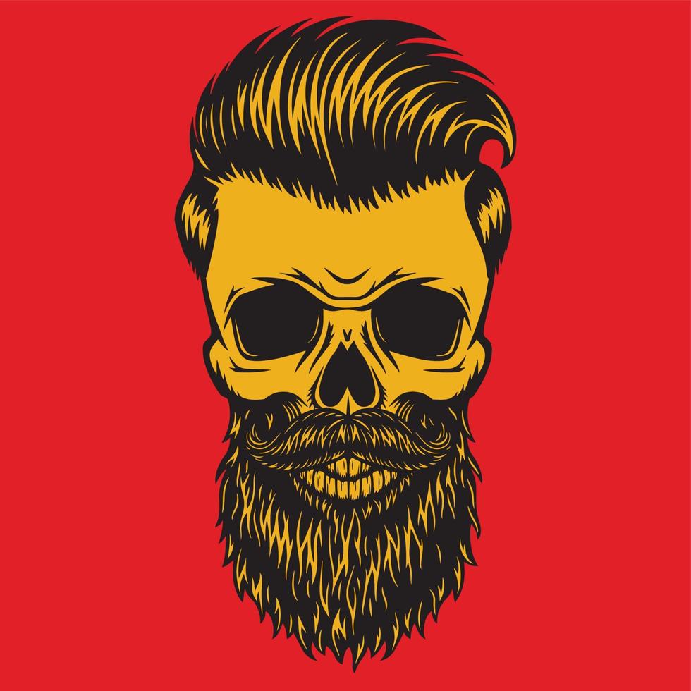 Beardman Skull vactor vector