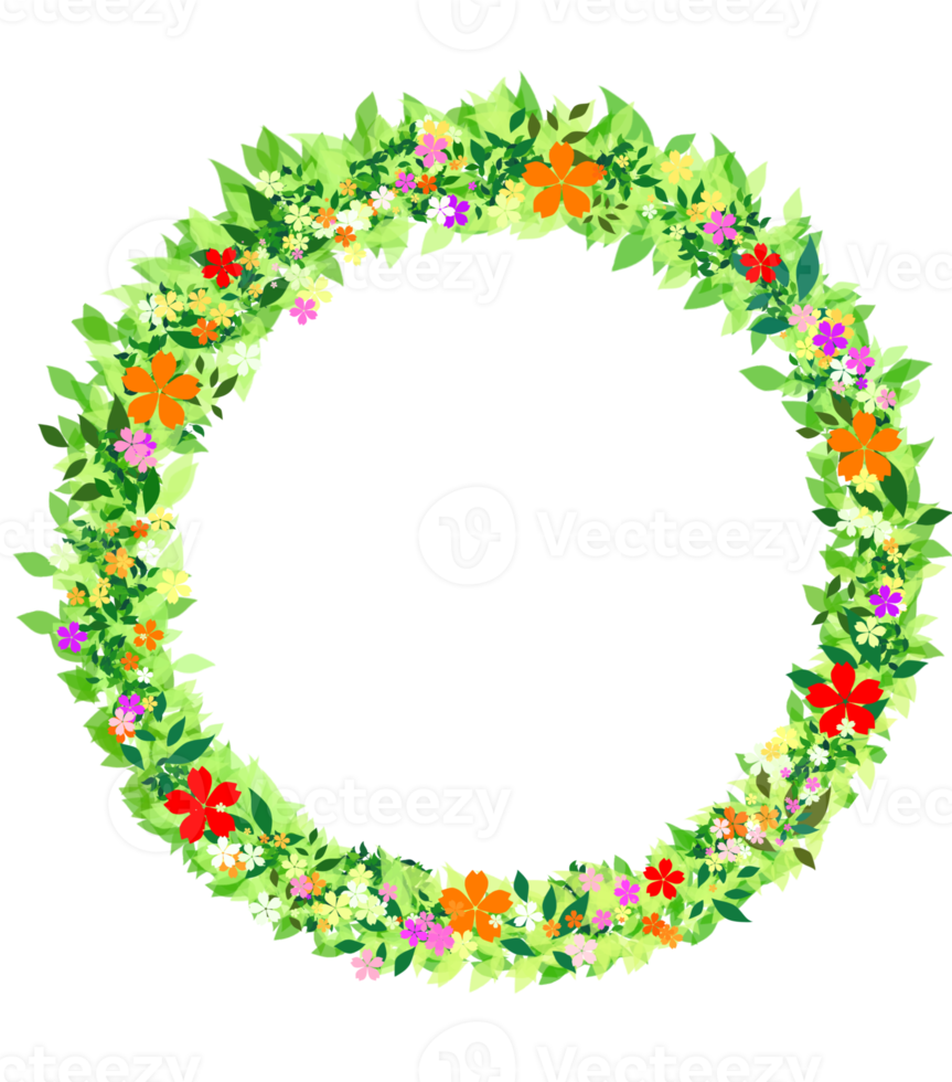 Cute and elegant floral round frames. Plant circle badges and emblems